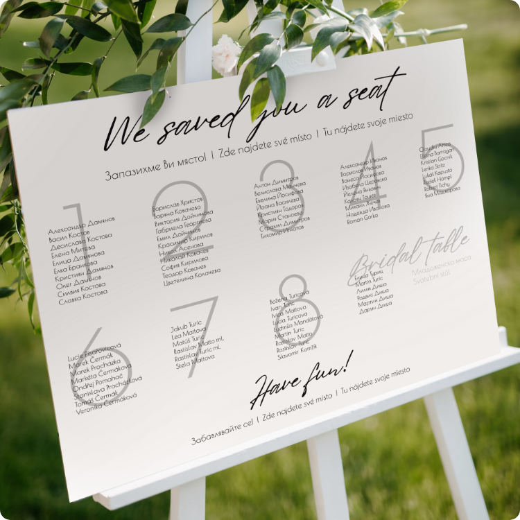 Картички с имена за маса