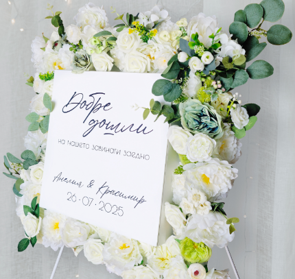 Флорално Welcome табло